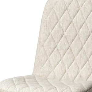 Homeroots Cream And Brown Upholstered Fabric Dining Side Chair  Wood 380432