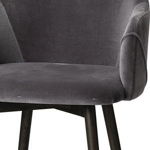 Homeroots Gray And Black Upholstered Fabric Dining Arm Chair  Wood 380434