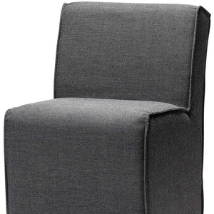 Homeroots Set Of Two Gray Upholstered Fabric Dining Side Chairs With Wheels  Wood 380435