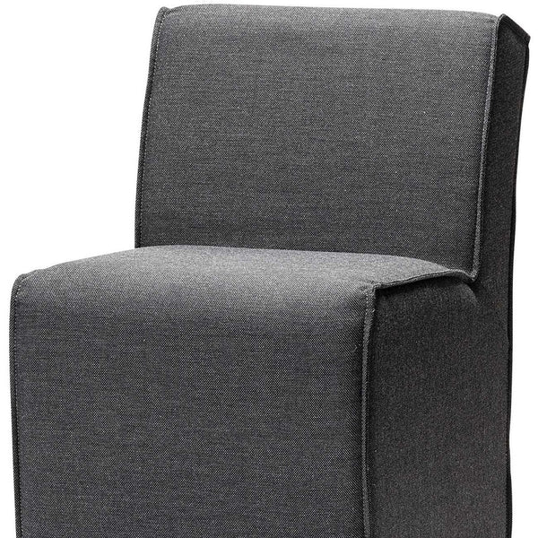 Homeroots Set Of Two Gray Upholstered Fabric Dining Side Chairs With Wheels  Wood 380435