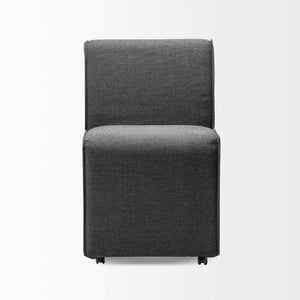 Homeroots Set Of Two Gray Upholstered Fabric Dining Side Chairs With Wheels  Wood 380435