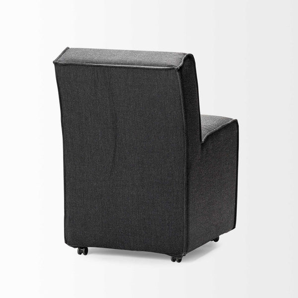 Homeroots Set Of Two Gray Upholstered Fabric Dining Side Chairs With Wheels  Wood 380435