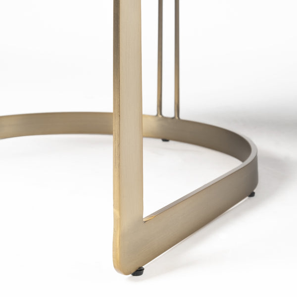 Homeroots Black And Gold Upholstered Leather Open Back Dining Arm Chair  Metal 380437