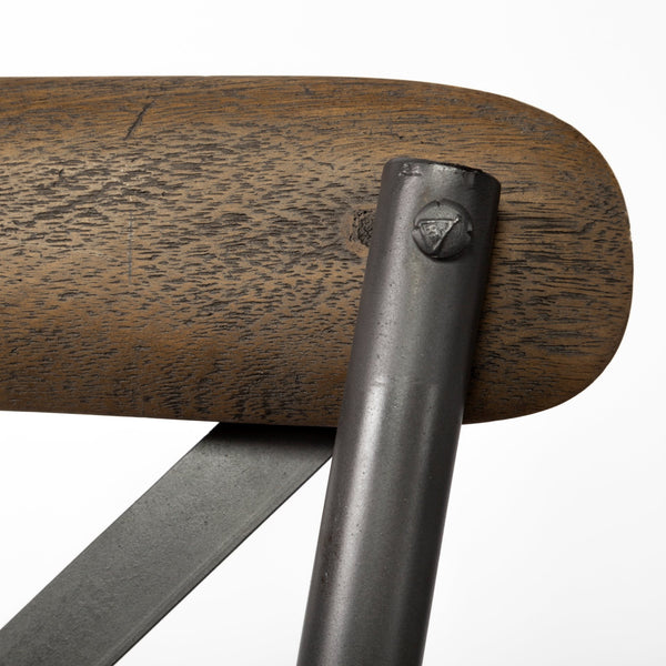 Homeroots Set Of Two Brown And Gray Wood Cross Back Side Chairs  Wood 380438