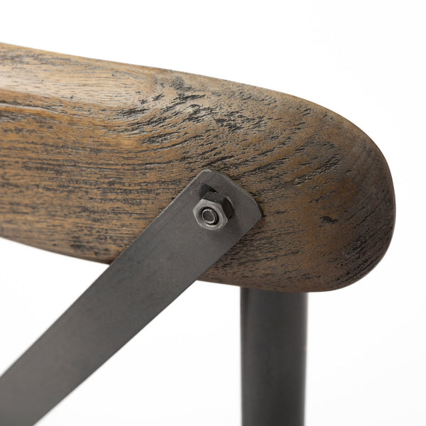 Homeroots Set Of Two Brown And Gray Wood Cross Back Side Chairs  Wood 380438