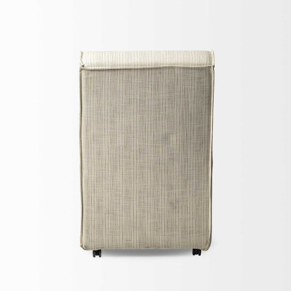 Homeroots Set Of Two Cream Upholstered Fabric Parsons Chairs  Wood 380445