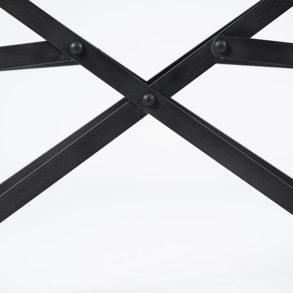 Homeroots Cream And Black Leather Metal Open Back Dining Arm Chair  Metal 380449