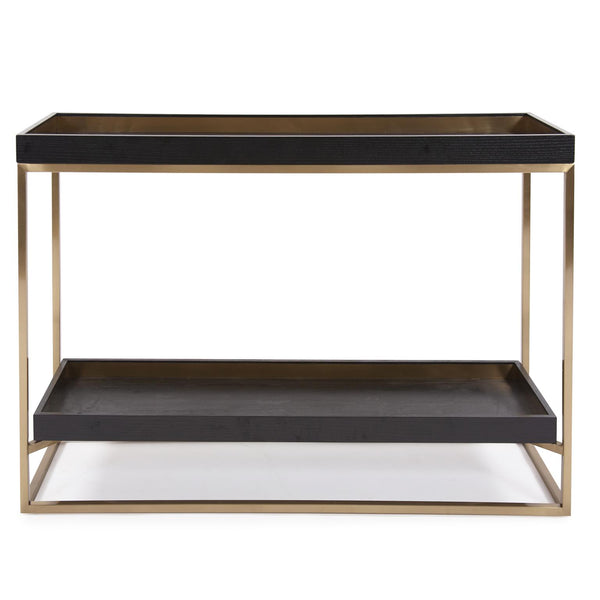 Howard Elliott Vassio Console Table - Elegant Ebony Wood With Brushed Brass Accents For A Chic Home Decor Upgrade Gold Wood ,Metal 38045-howard-elliott