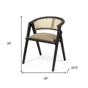 HomeRoots Gray Upholstered Linen Open Back Arm Chair - Modern Design for Dining, Living Spaces & Versatile Use 380450