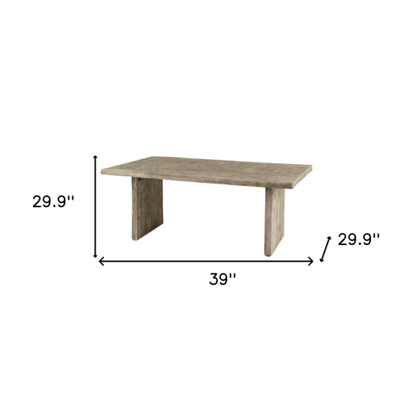 Homeroots 80" Gray Solid Wood Sled Base Dining Table   380455