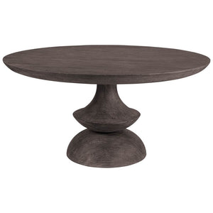 Homeroots 60" Gray Rounded Solid Wood Pedestal Base Dining Table   380457