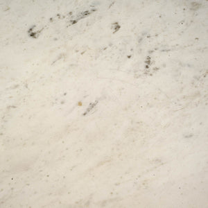 Homeroots 40" Off White And Black Rounded Marble And Metal Three Leg Base Dining Table   380458