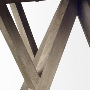 Homeroots 48" Brown Rounded Solid Wood Pedestal Base Dining Table   380463