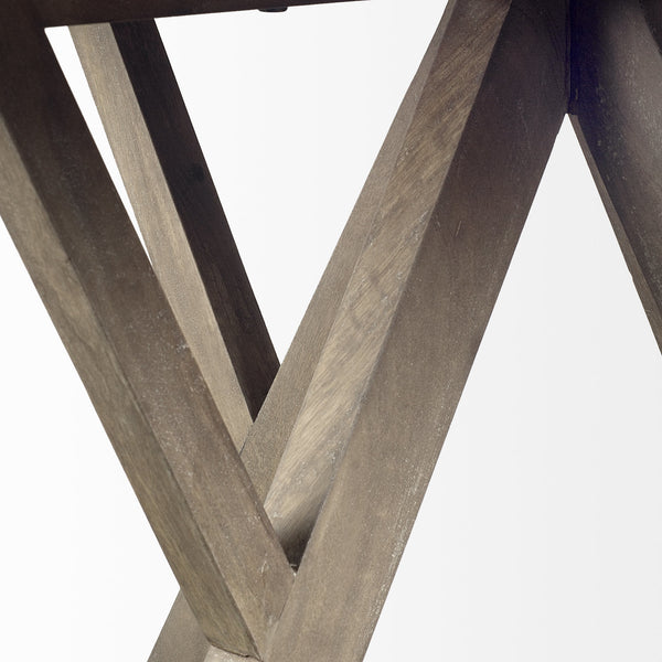 Homeroots 48" Brown Rounded Solid Wood Pedestal Base Dining Table   380463