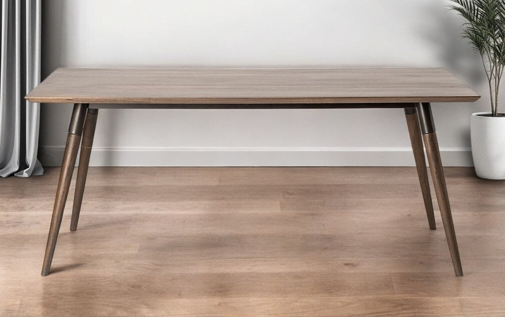 HomeRoots 72" Dark Brown Solid Wood Dining Table - Elegant, Durable Design for Modern Homes & Gatherings 380477