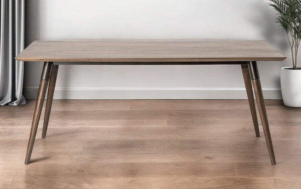 HomeRoots 72" Dark Brown Solid Wood Dining Table - Elegant, Durable Design for Modern Homes & Gatherings 380477