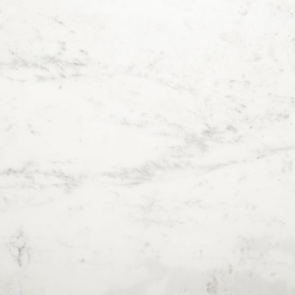 Homeroots 48" White And Black Rounded Marble And Metal Pedestal Base Dining Table   380478