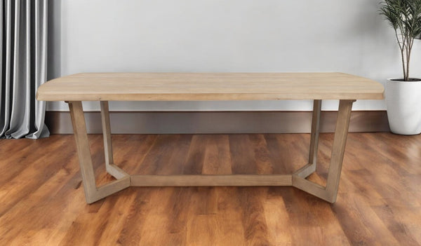 HomeRoots 92" Elegant Two-Tone Solid Wood Trestle Dining Table – Perfect for Modern and Traditional Spaces 380479