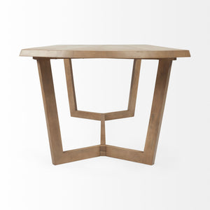 Homeroots 92" Natural And Brown Solid Wood Trestle Base Dining Table   380479