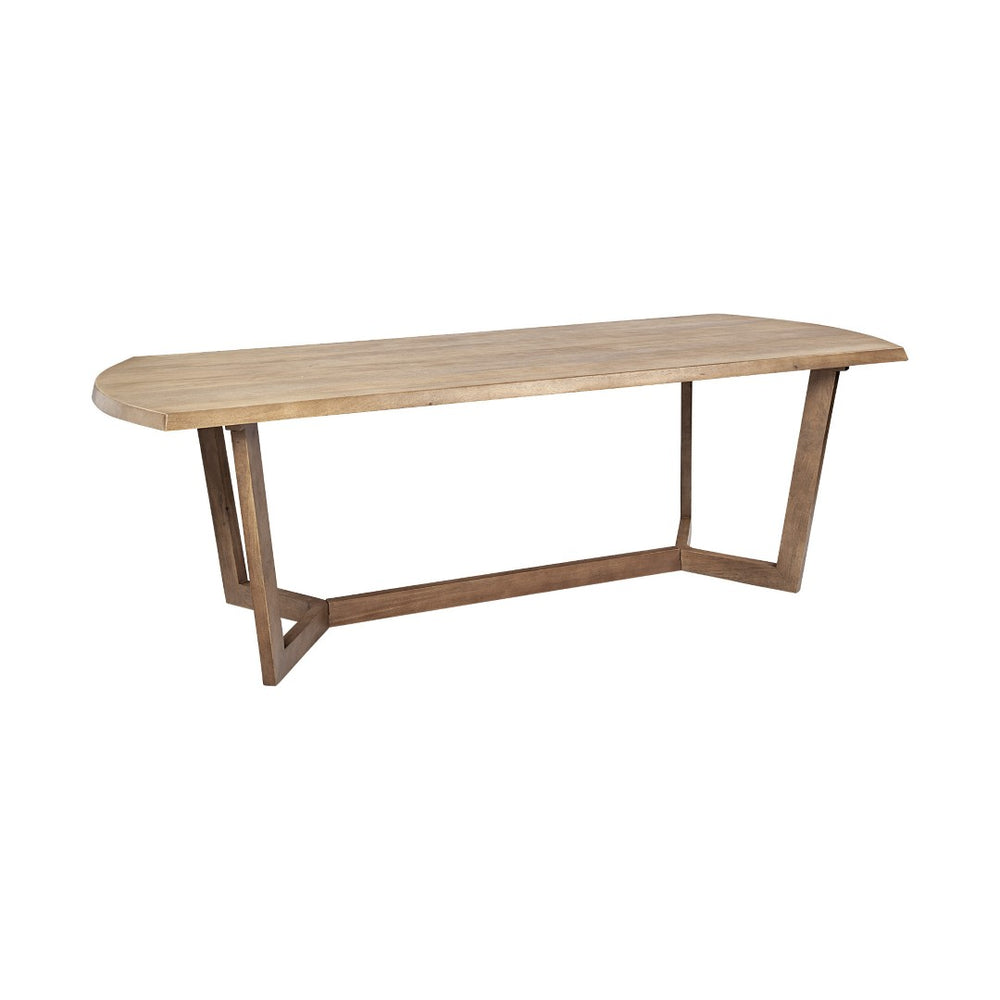 HomeRoots 92" Elegant Two-Tone Solid Wood Trestle Dining Table – Perfect for Modern and Traditional Spaces 380479