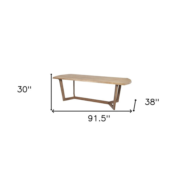 HomeRoots 92" Elegant Two-Tone Solid Wood Trestle Dining Table – Perfect for Modern and Traditional Spaces 380479