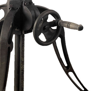 Homeroots 30" White And Black Rounded Marble And Metal Three Leg Base Dining Table   380481