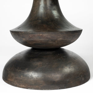 Homeroots 60" Clear And Brown Rounded Glass And Solid Manufactured Wood Pedestal Base Dining Table   380484