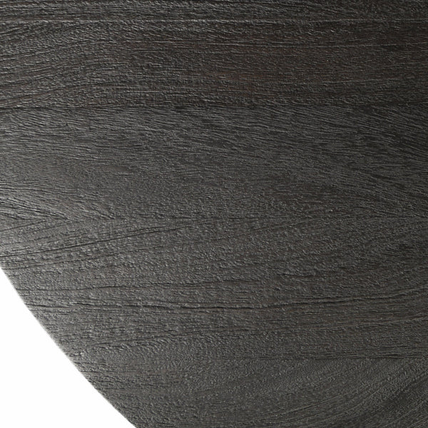 Homeroots 54" Black And Brass Rounded Solid Wood And Metal Pedestal Base Dining Table   380486