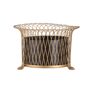 Chelsea House Round Dolphin Planter — Gold Wirework Coastal Accent With Removable Liner For Succulents & Tablescape 380570