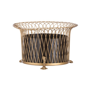 Chelsea House Round Dolphin Planter — Gold Wirework Coastal Accent With Removable Liner For Succulents & Tablescape 380570