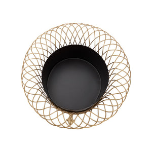 Chelsea House Round Dolphin Planter — Gold Wirework Coastal Accent With Removable Liner For Succulents & Tablescape 380570