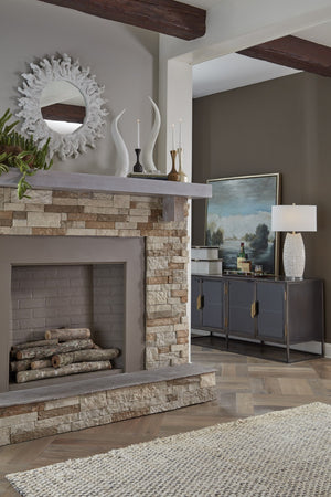 Chelsea House Horns — White Composite Sculptural Set On Crystal Bases, 20" H Accent For Mantels & Shelves (Set) 380585