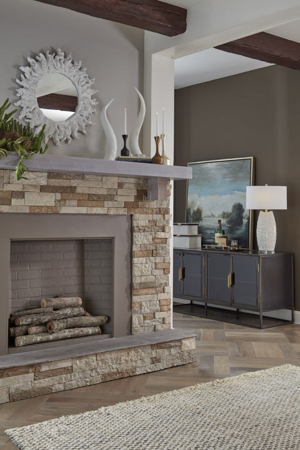 Chelsea House Horns — White Composite Sculptural Set On Crystal Bases, 20" H Accent For Mantels & Shelves (Set) 380585