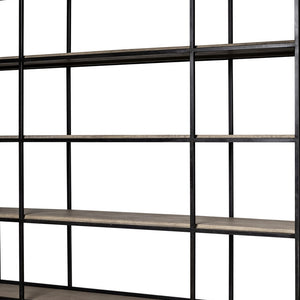 Homeroots Light Brown Wood And Iron Shelving Unit With 3 Shelves   380591