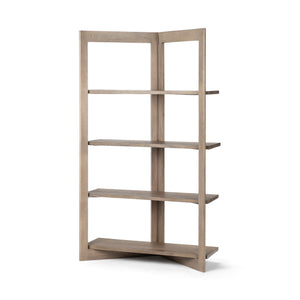 Homeroots Light Brown Wood Shelving Unit With 4 Shelves   380596