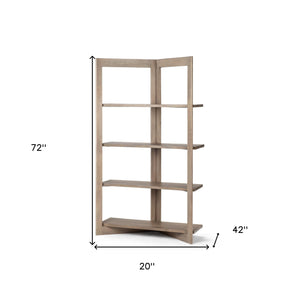 Homeroots Light Brown Wood Shelving Unit With 4 Shelves   380596