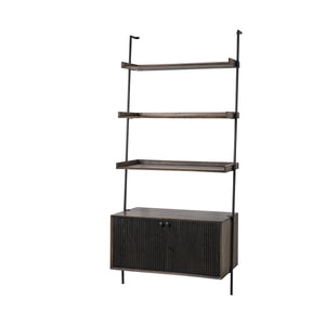 Homeroots Two Toned Brown Wood Shelving Unit With 3 Shelves   380598