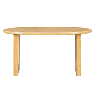 English Elm Trexm Farmhouse Oval Dining Set Seats Six with Rattan Back Chairs Oak Veneer Table Beige,Natural ST000157AAD