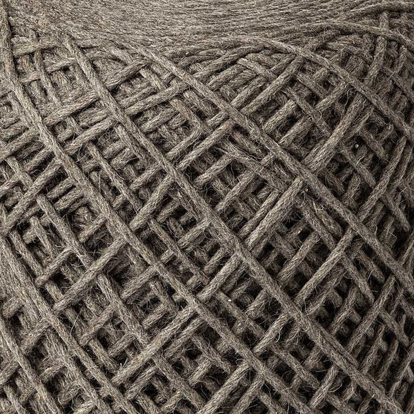 Homeroots Brown Wool Cylindrical Pouf With Diamond Pattern  Wool 380608