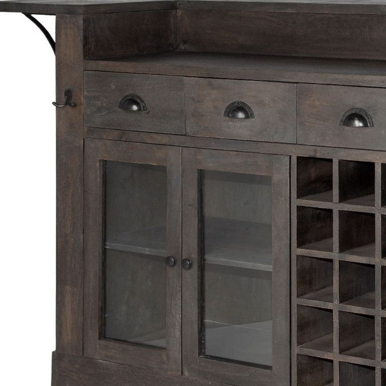 HomeRoots 29 Inch Solid Wood Rolling Kitchen Island with Cabinet and Drawer Storage Space 380610