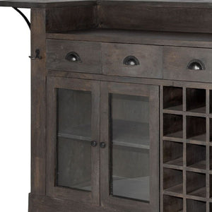 HomeRoots 29 Inch Solid Wood Rolling Kitchen Island with Cabinet and Drawer Storage Space 380610