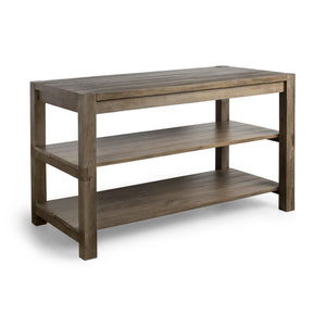 Homeroots Brown Solid Wood Kitchen Island With Two Tier Smooth Counter Top  Wood 380611