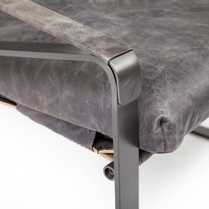 Homeroots Black Leather Body Accent Chair With Metal Frame   380633