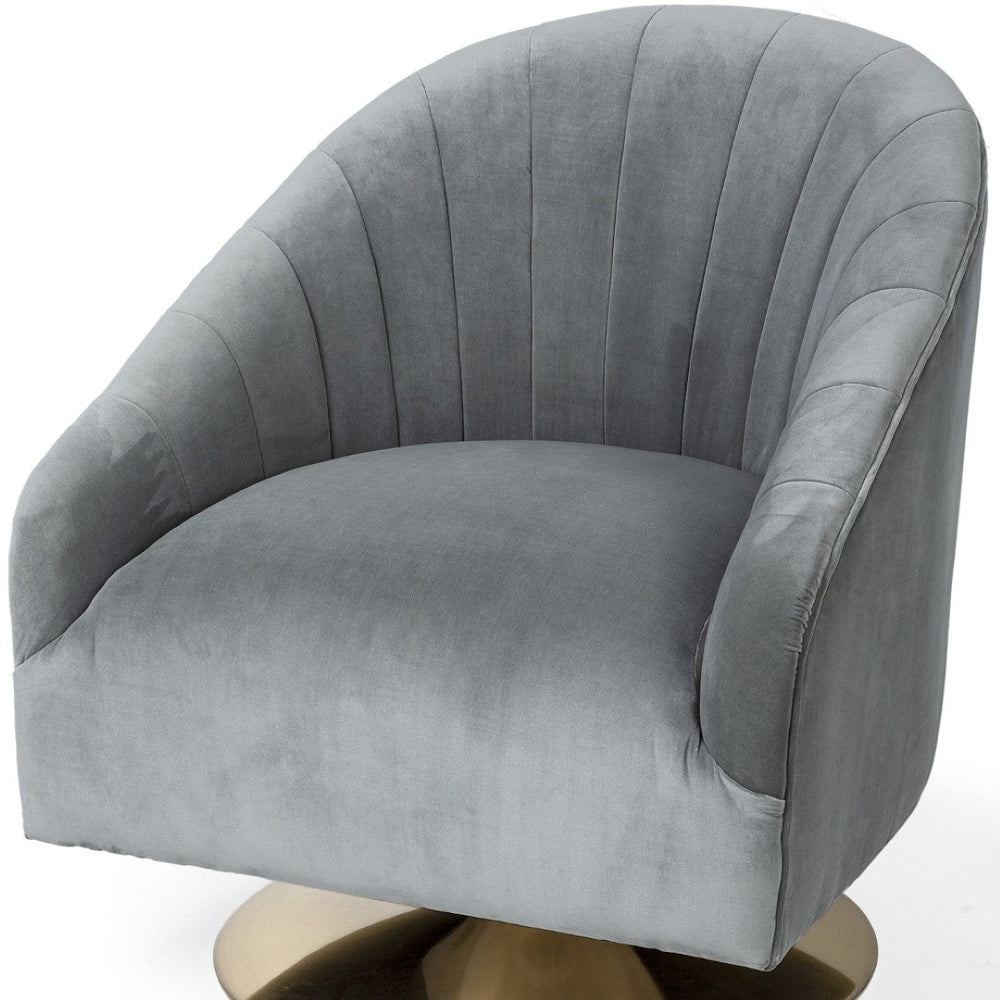 HomeRoots 29" Gray Velvet Lounge Chair with Copper Legs – Stylish Comfort for Modern Living Rooms & Offices 380634