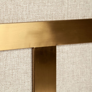 Homeroots 31" Cream And Gold Fabric Arm Chair   380636