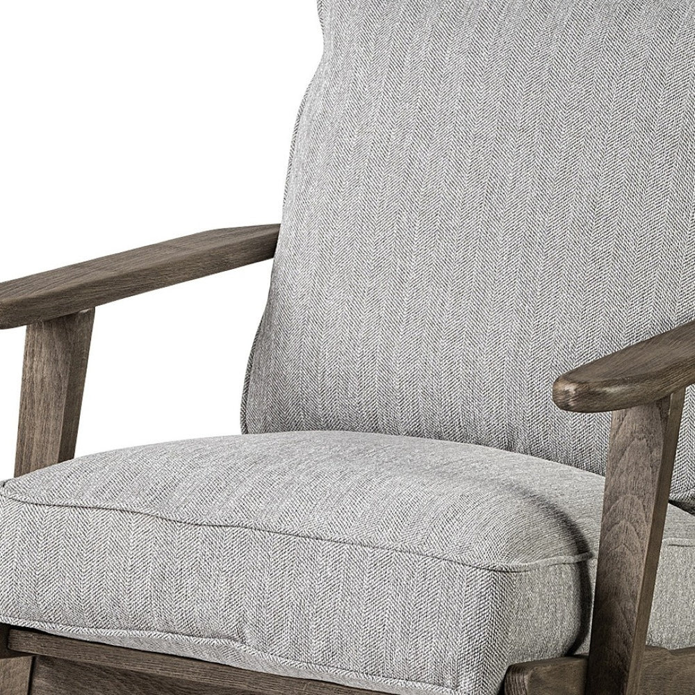HomeRoots 31" Chic Light Gray and Brown Fabric Lounge Chair - Stylish Comfort for Modern Living Spaces! 380641