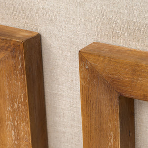 Homeroots 35" Cream And Brown Fabric Lounge Chair   380645