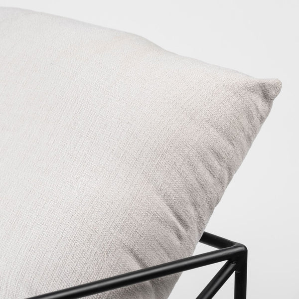 Homeroots 30" Cream And Black Fabric Arm Chair – Stylish, Durable Seating For Living Room Or Office Decor   380646