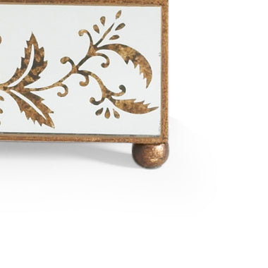 Chelsea House Madison Hand-Painted Gold Mirrored Box — Luxe Jewelry & Keepsake Storage, Reflective Accent For Home Decor 380653