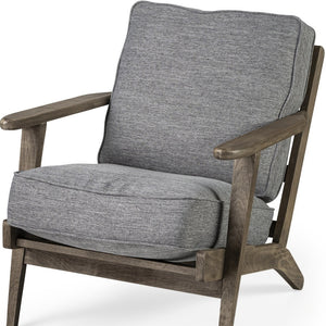 Homeroots 31" Gray And Brown Fabric Lounge Chair   380653